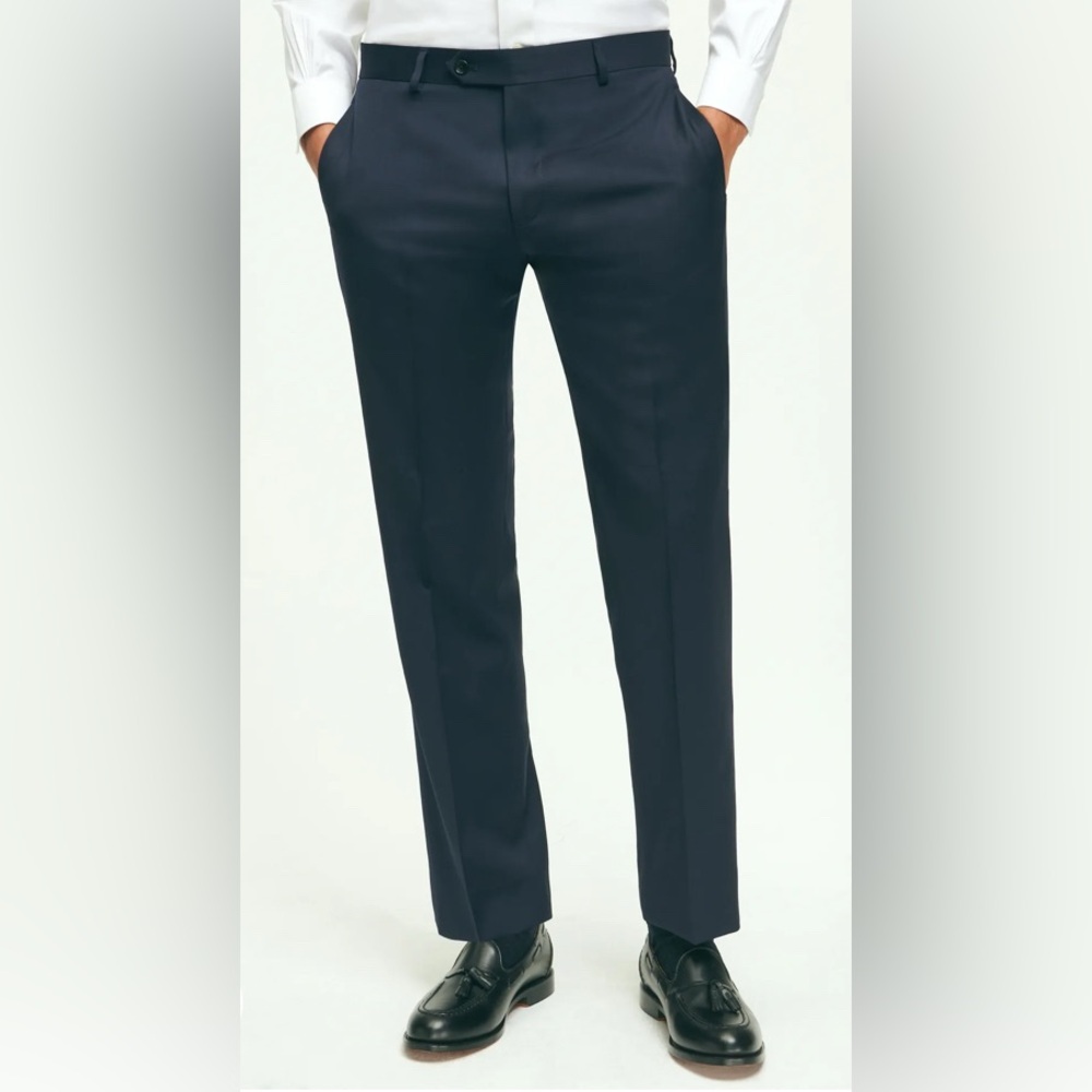 EUC- Brooks Brothers Traditional Fit Wool Flannel Dress Pants Madison-30x30-navy